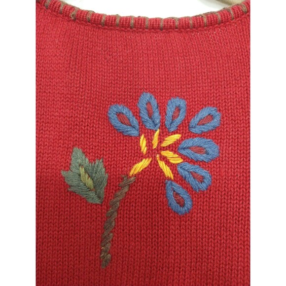No Tags No Size Measures Like 1X Embroidered Knit Cardigan Button Sweater - Picture 12 of 14